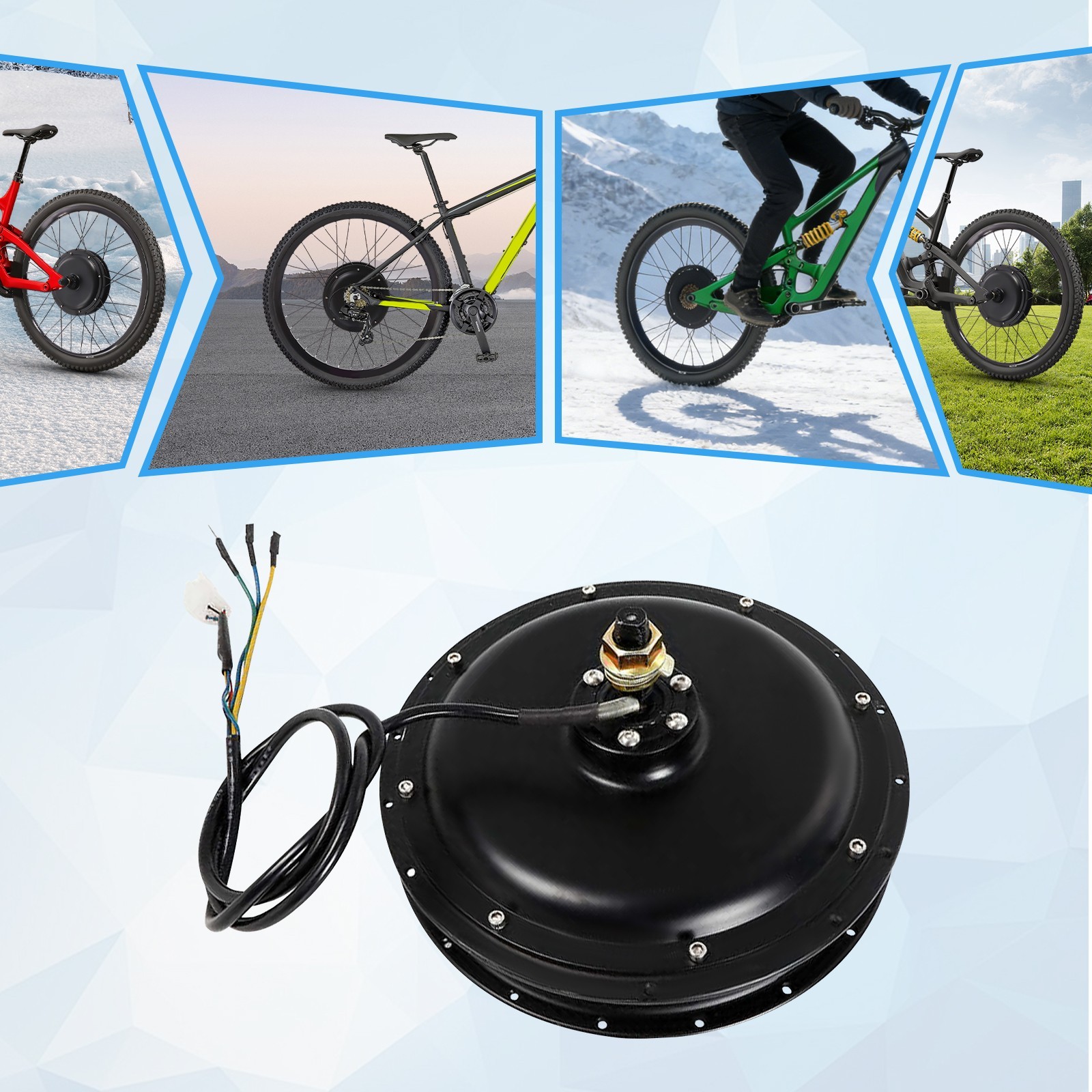 1500W E-Bike Conversion Kit 48V Fat Ebike Hub Motor Hub Rear Wheel Motor 55N.m~