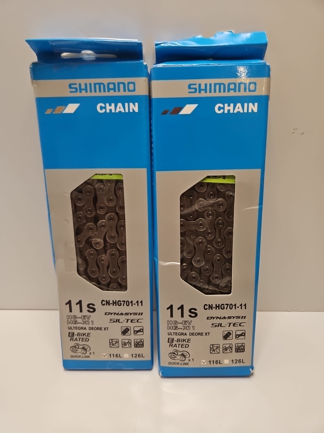 2 Shimano CN-HG701-11 11-Speed Chain 116L Ultegra Deore XT E-Bike Rated SIL-TEC