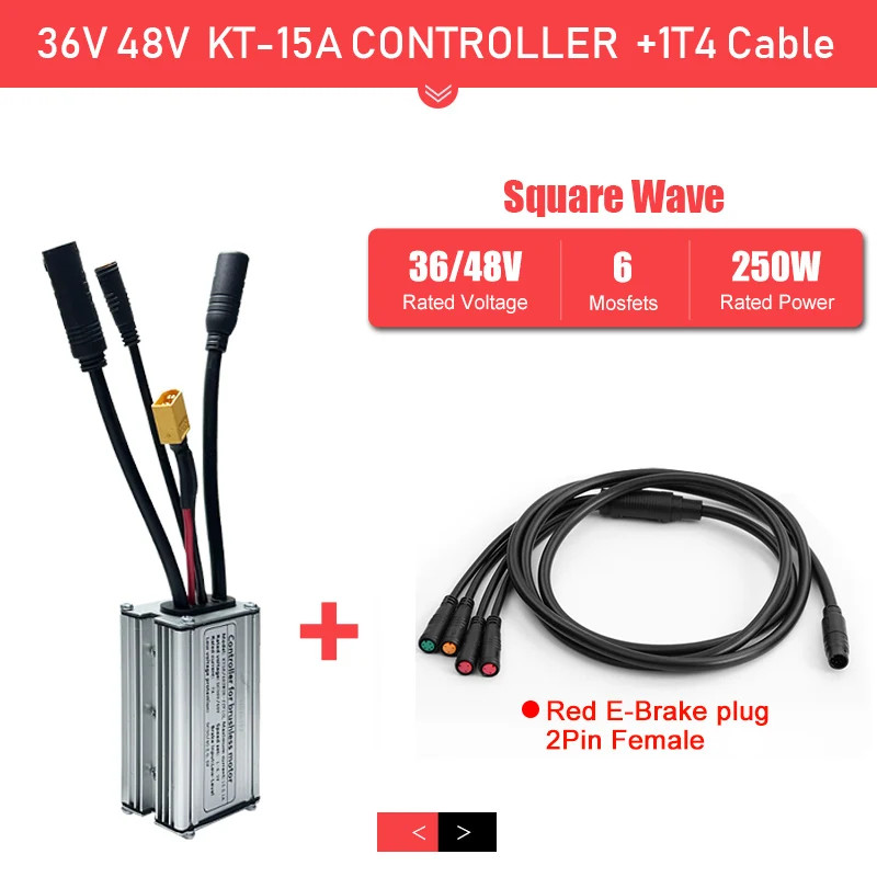 Ebike Sinewave Controller 36V 48V Waterproof Brushless 250-1000W 1T4 2pin female