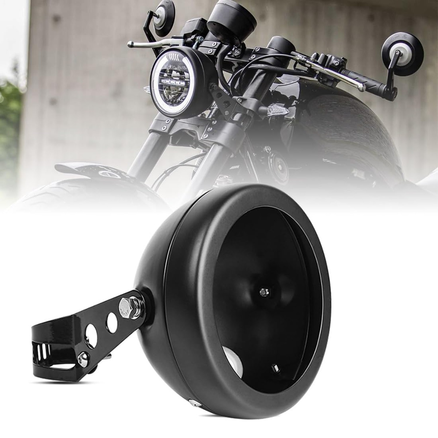 SKTYANTS 5 3/4″ 5.75 Inch Motorcycle Headlights Housing Bucket Headlight Moun…