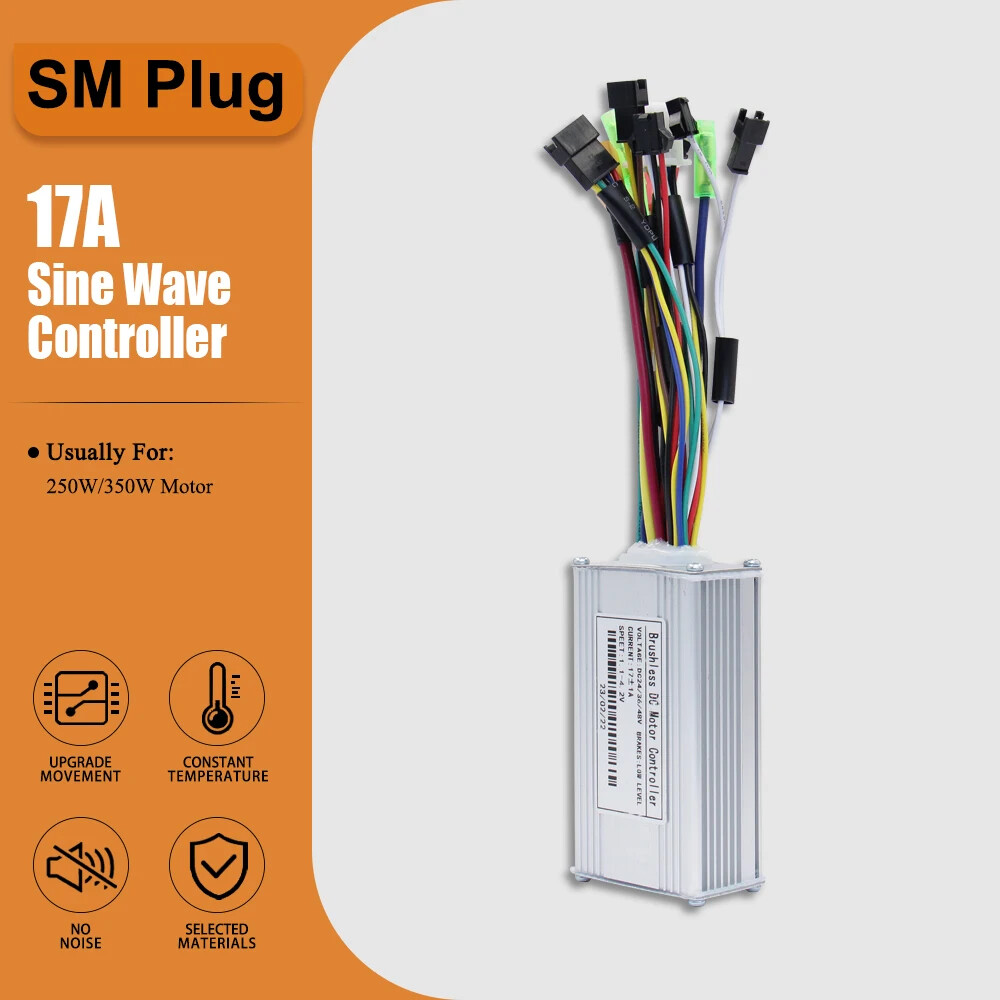 E-bike Three-Mode Sine Wave Controller 36V 48V 17A with S866/CS866 LCD Display