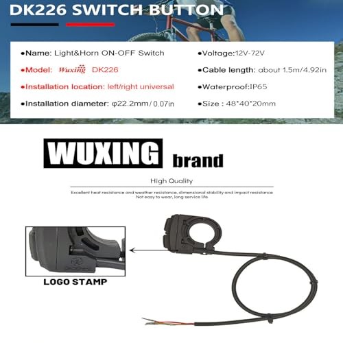 Universal Ebike Light and Horn Switch Turn Signal Switch 3 3-in-1 switch DK336