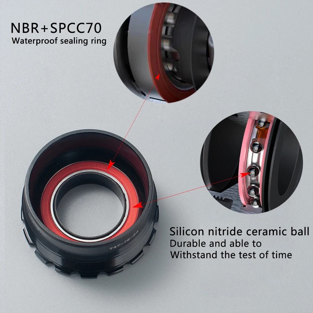 Bicycle Bottom Bracket Ceramic Bearing BB T47 Thread 68Mm 73Mm 86.5Mm Bsa 68Mm 7