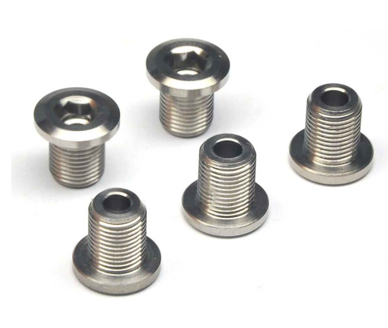 New Titanium Crankset Chainring Bolts M8 Nuts 3.5mm for Fixed Gear Track 5pairs