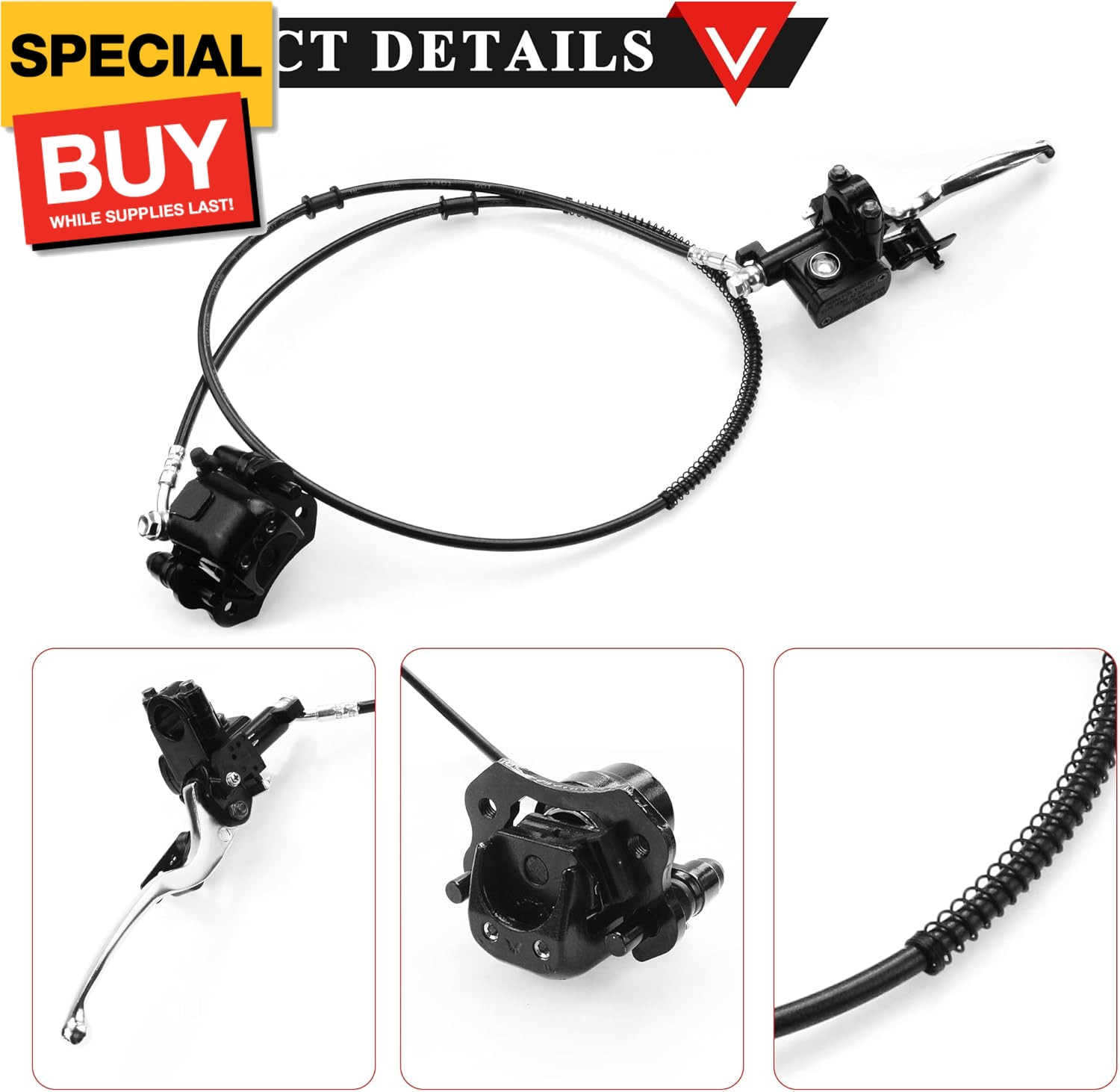 Hydraulic Front Disc Brake Caliper System + 158mm Disk Brake Rotor for 50cc 70cc