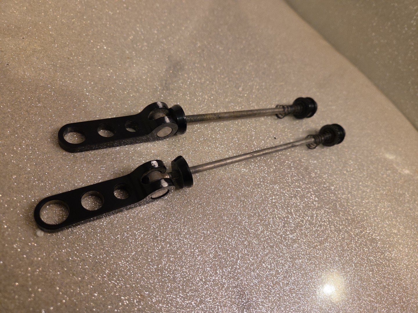 Ringle Ti Stix Holey Front & Rear Quick Release Set Titanium BLACK VTG MTB 90’S