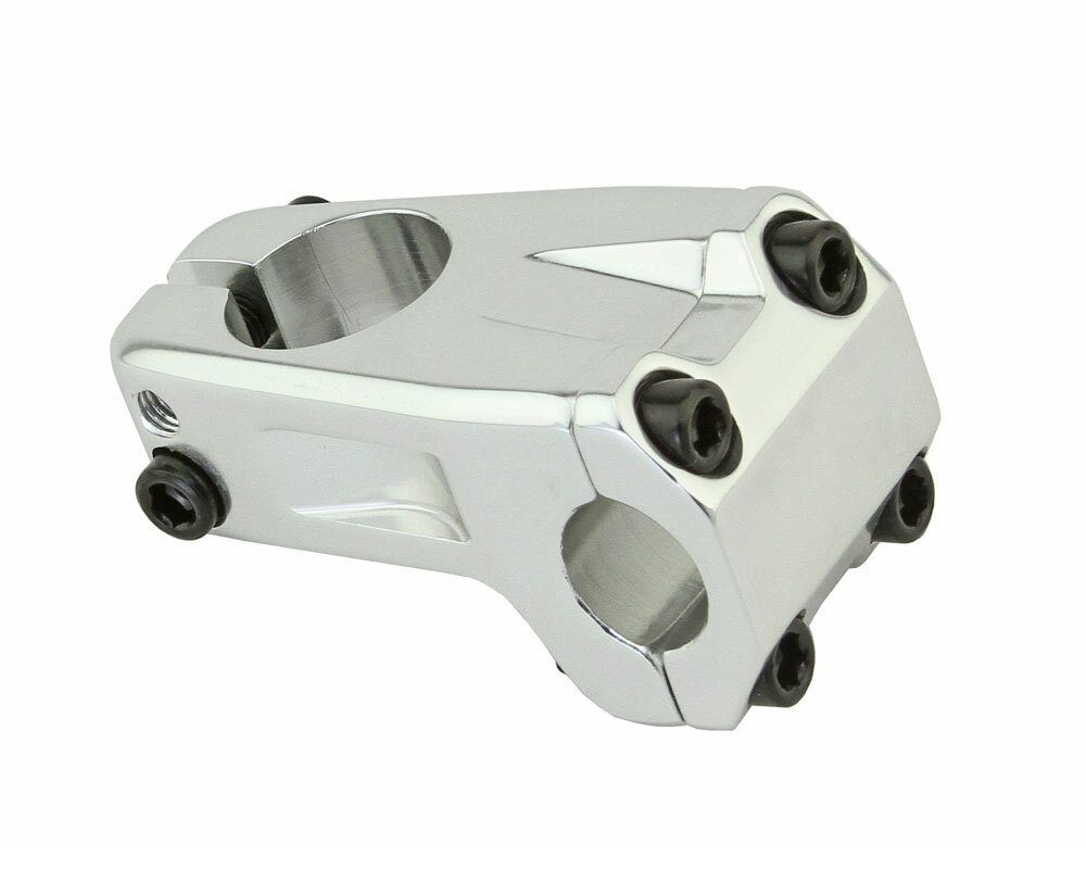 NEW! GENUINE 50MM LONG ALLOY BMX BICYCLE STEM (28.6/22.2MM) 7326 IN SILVER.