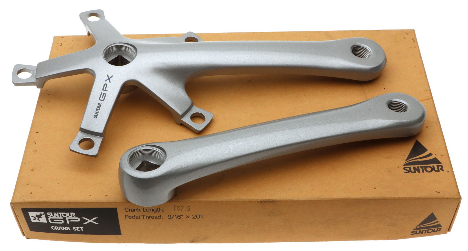 Sun Tour GPX Crankset 8 Speed 167.5mm Silver Arms Only NOS NEW VINTAGE