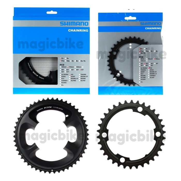 Shimano 105 FC-5800 110mm BCD 4 Arm Chainrings – 50T & 34T NIB
