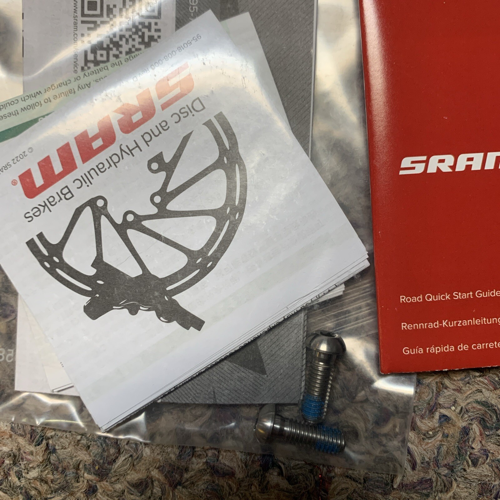 Sram AXS eTap HRD Road Disc Brake Post Mount Calipers Black Front and Rear Red