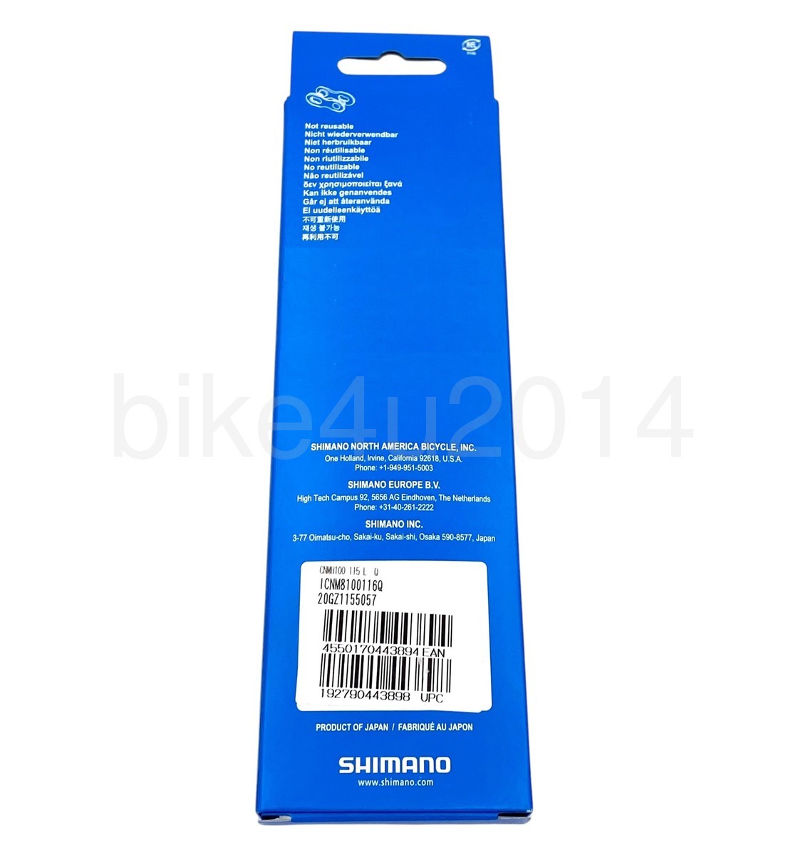 Shimano Deore XT CN-M8100 12 speed 116L+Quick Link MTB e-Bike Chain INM8100116Q