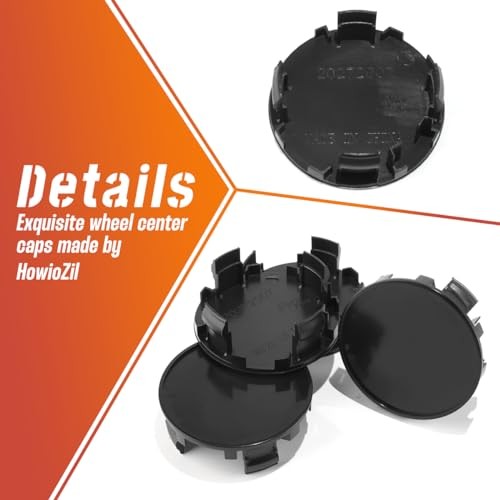 4Pcs 63.5mm(2.5in) Wheel Center Outer 63.5mm 2.5″ . Inner 55.7mm 2.19″ Black