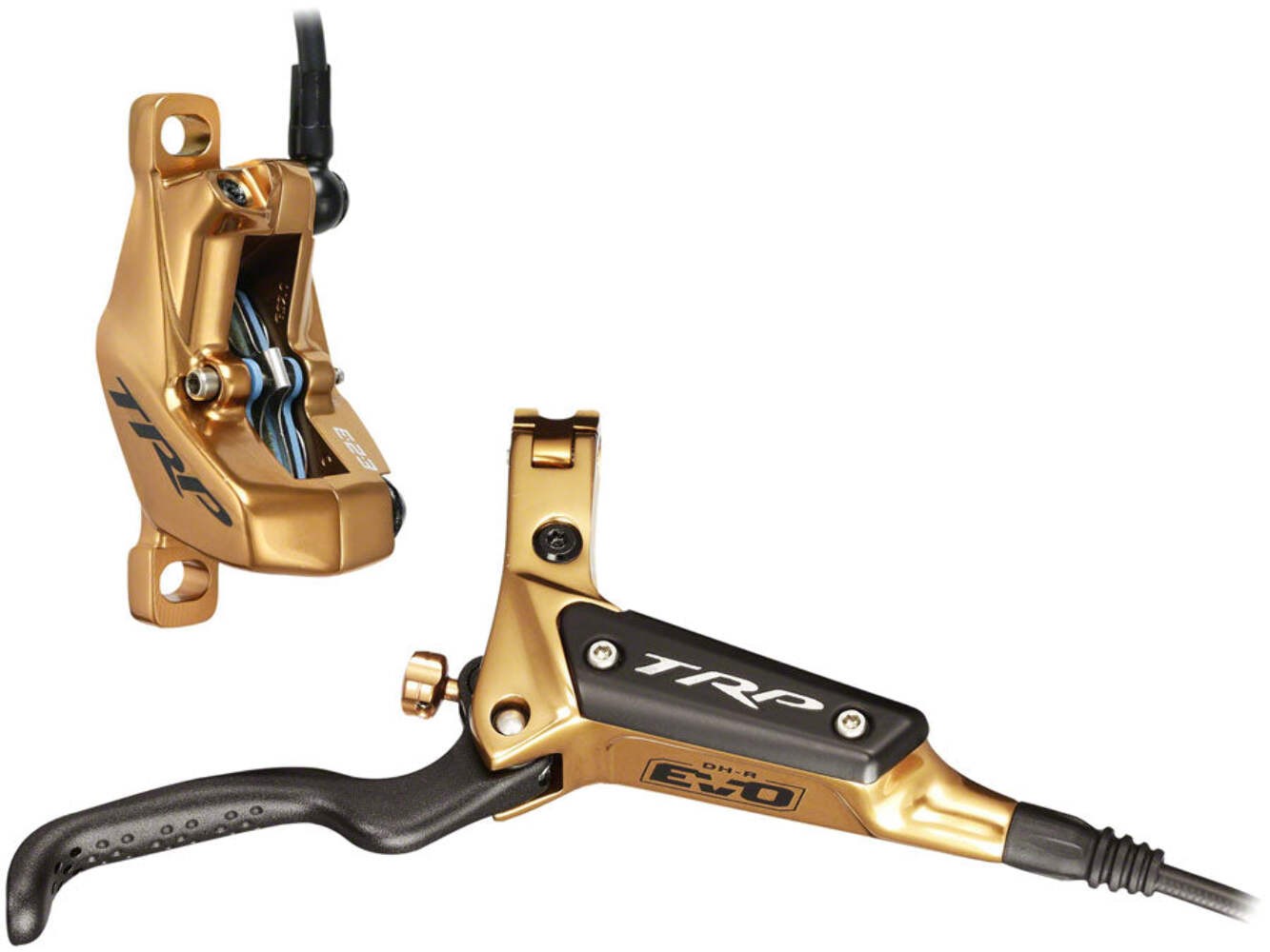 TRP DH-R EVO HD-M846 Disc Brake and Lever – Rear Hydraulic Post Mount Gold