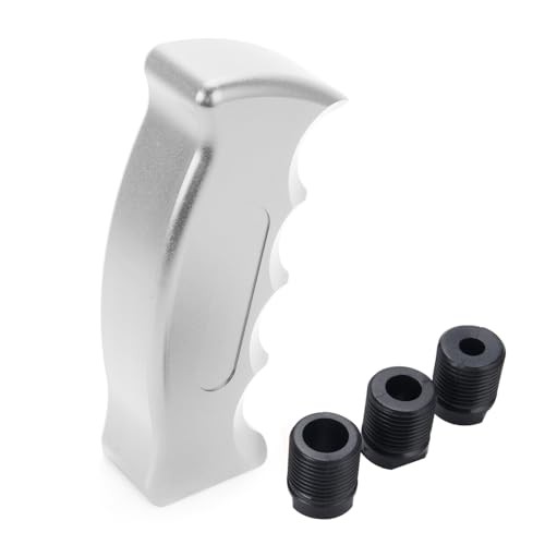 Universal Aluminum Slotted Pistol Grip Handle Manual MT Gear Stick Shift Silver