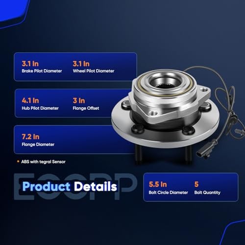 Replacement for Both (2) 513207 New Complete Front Wheel Hub Bearing Assembly