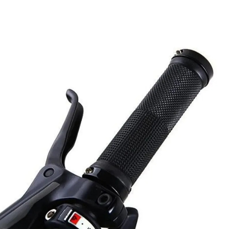 1 pair Non-Slip Bicycle Handlebar Grips Double Lock Alloy Rubber Bike Grips