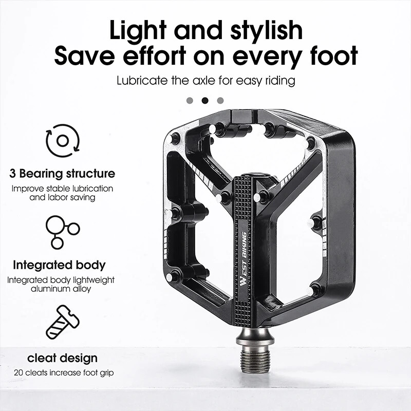 Bicycle Pedal DU/ 3 Bearing Sealed Mountain Road Bike Widened Pedals Anti-slip