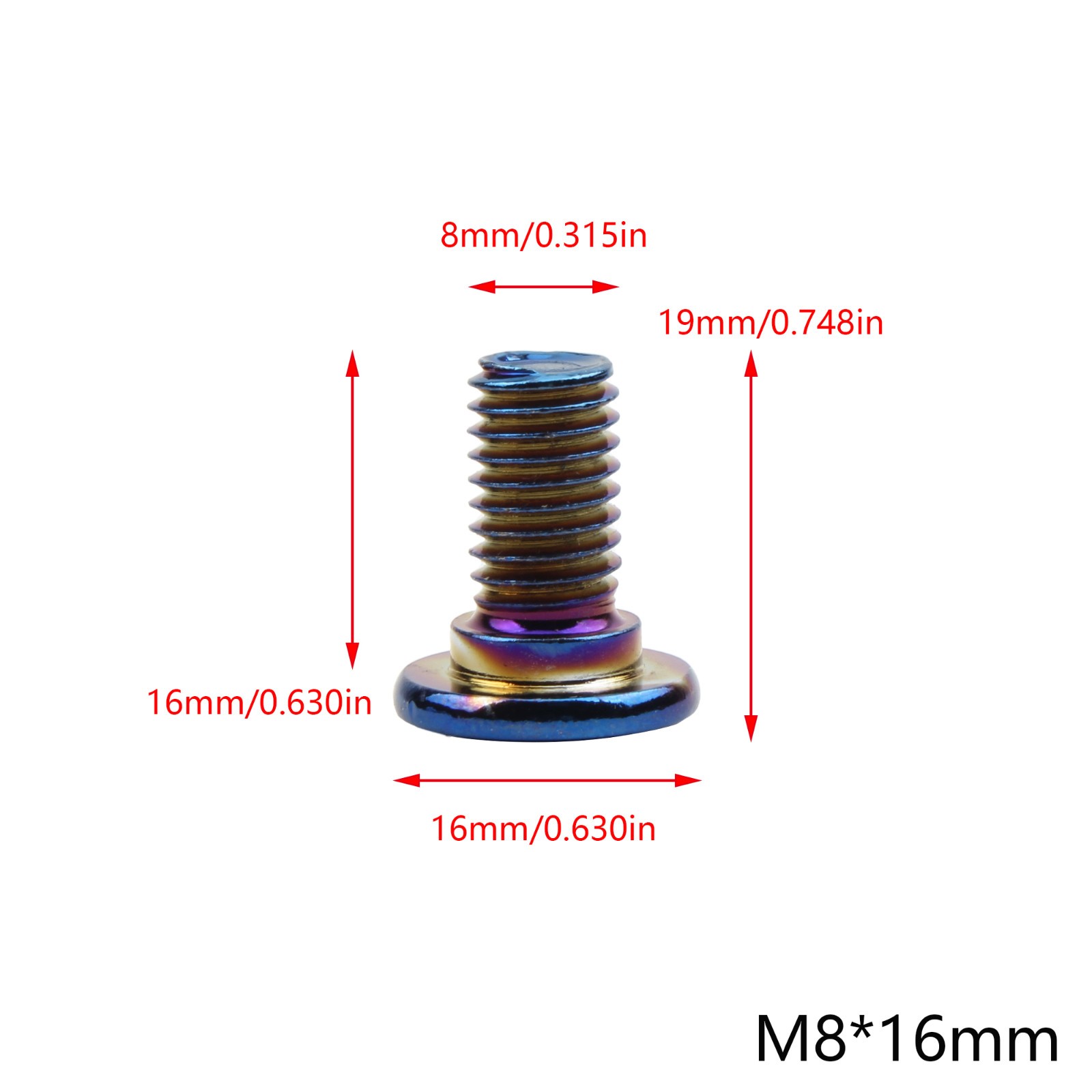 M8*16mm/25mm/30mm Burnt Titanium Brake Rotor Bolts F Dirt Bike Enduro Motorcycly