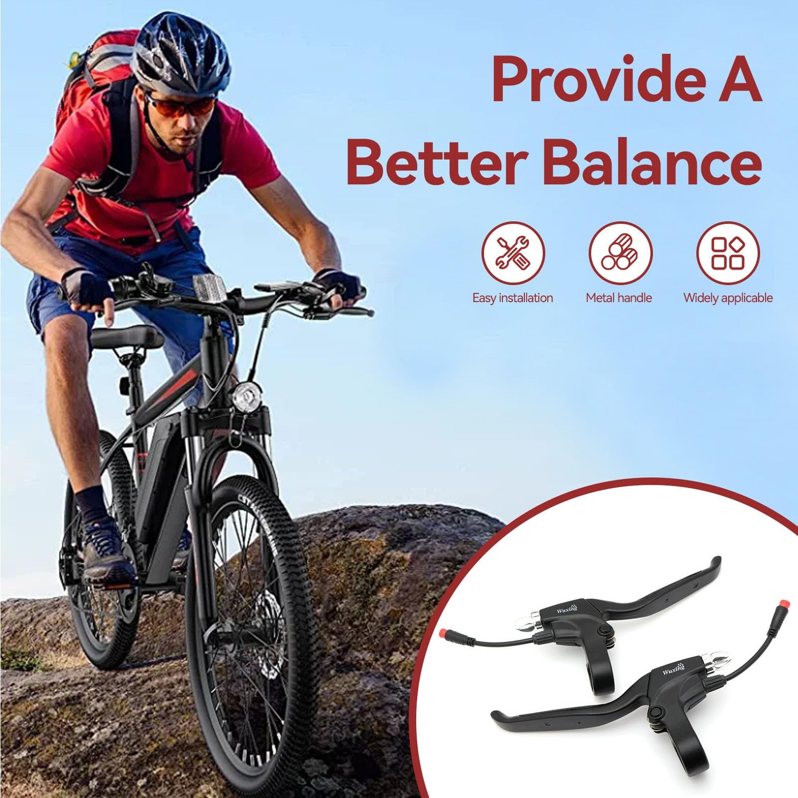 Waterproof 2 Wires Left & Right E-Bike Brake Lever, Electronic Brake Lever Ha…