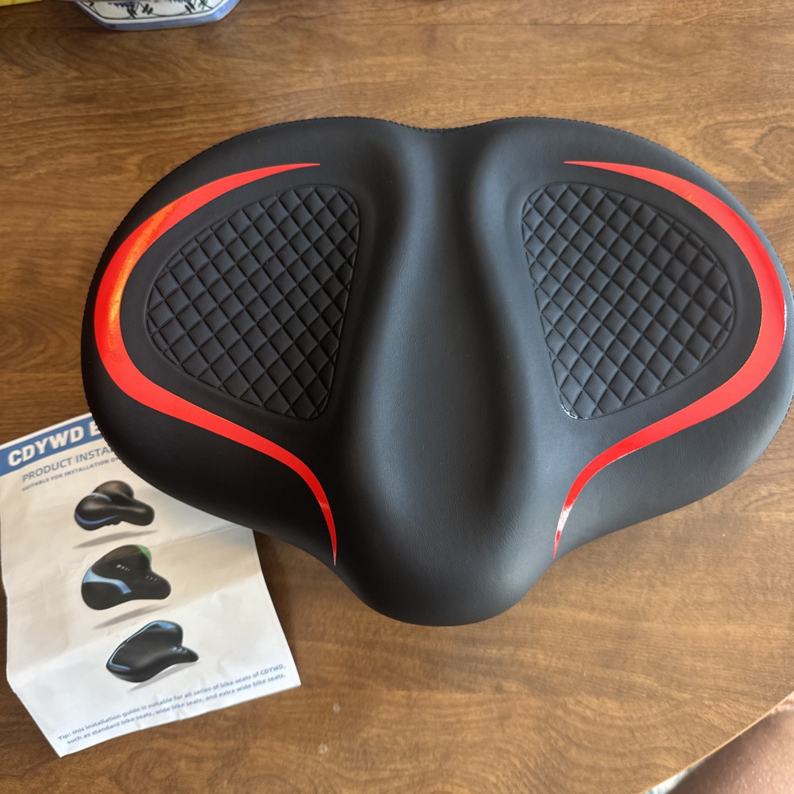 CDYWD Oversized Bike Seat for Men & Women Comfort Extra Wide Bicycle Seat