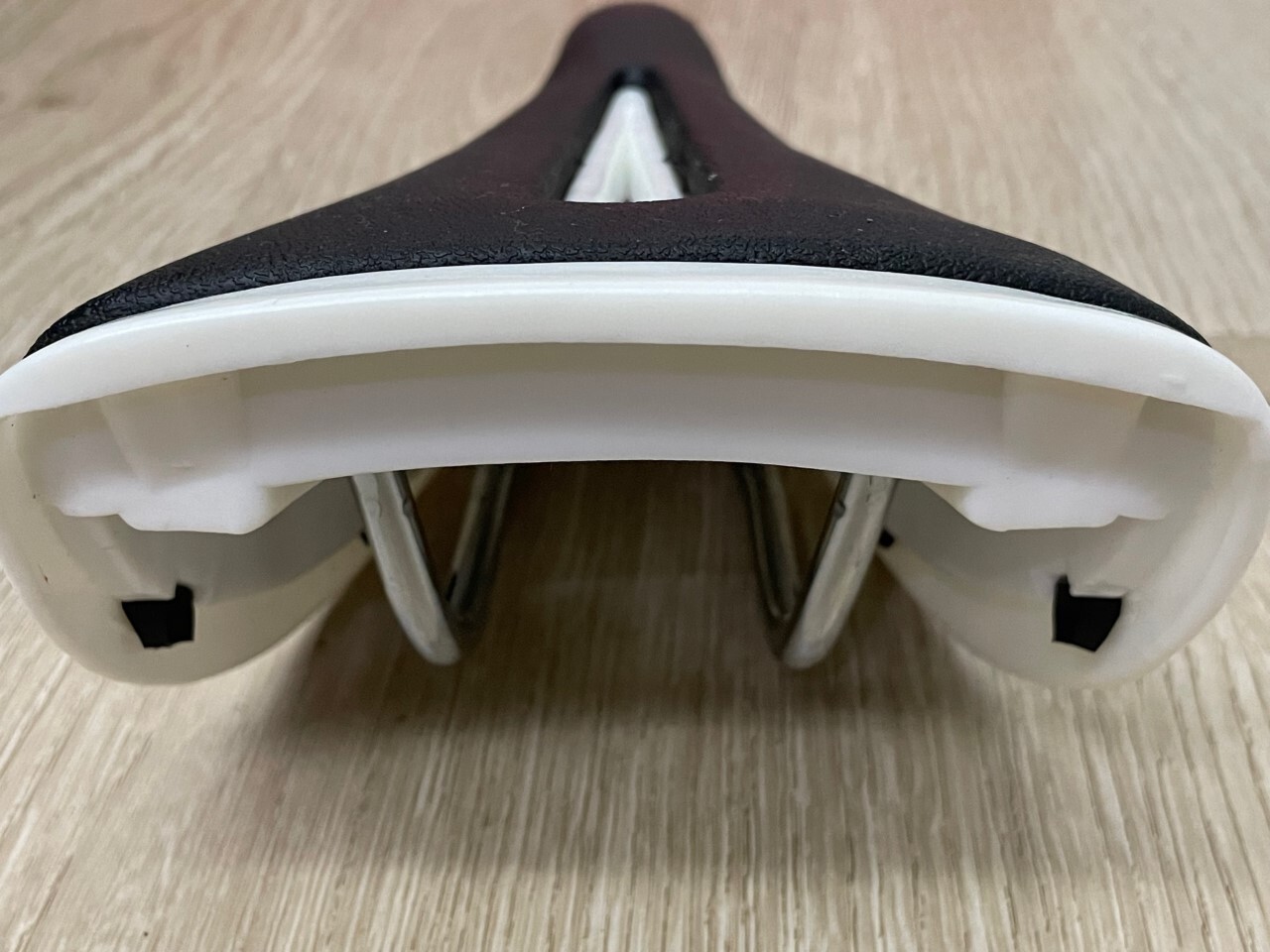 NOS Old School BMX White Padded Black Taiwan Made Saddle with seat gut excluded