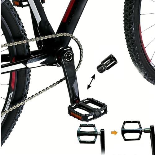 Bike Pedal Extenders,Chrome-Molybdenum Steel Pedal Extenders (1 Pair), Black