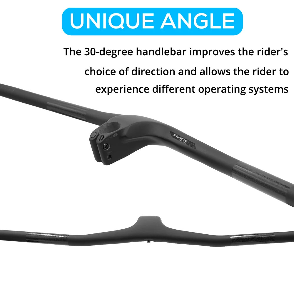 -30 Degree Carbon XC Mountain Bike Internal Cable Handlebar 28.6mm Steerer