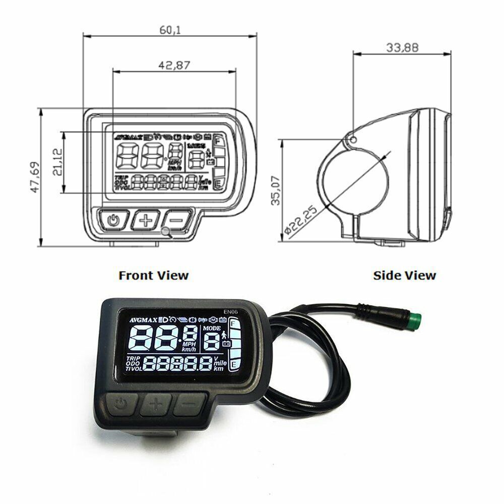 Ebike 36V 48V 52V 1500W 3 Mode Sinewave Controller with EN06 or UKC1 LCD Display