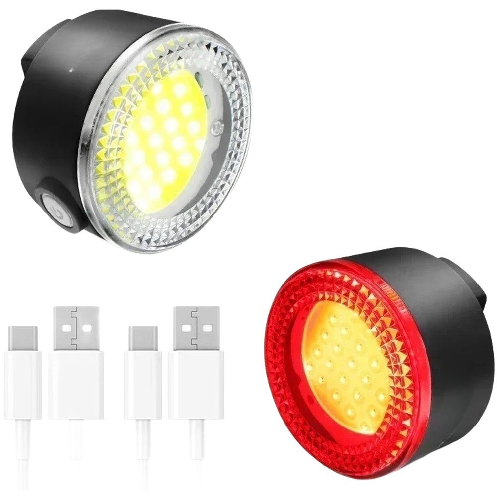 COB Bicycle Light Set 500 Lumens 4 Modes USB Rechargeable Lightweight 26g