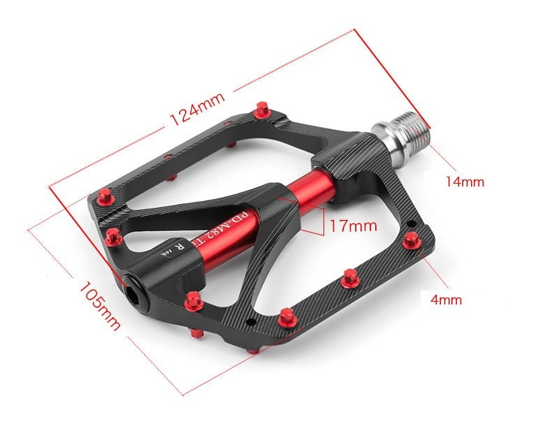 Aluminum titanum axle Road MTB Bike XC Bicycle Pedal Flat Pedals 3 Bearings