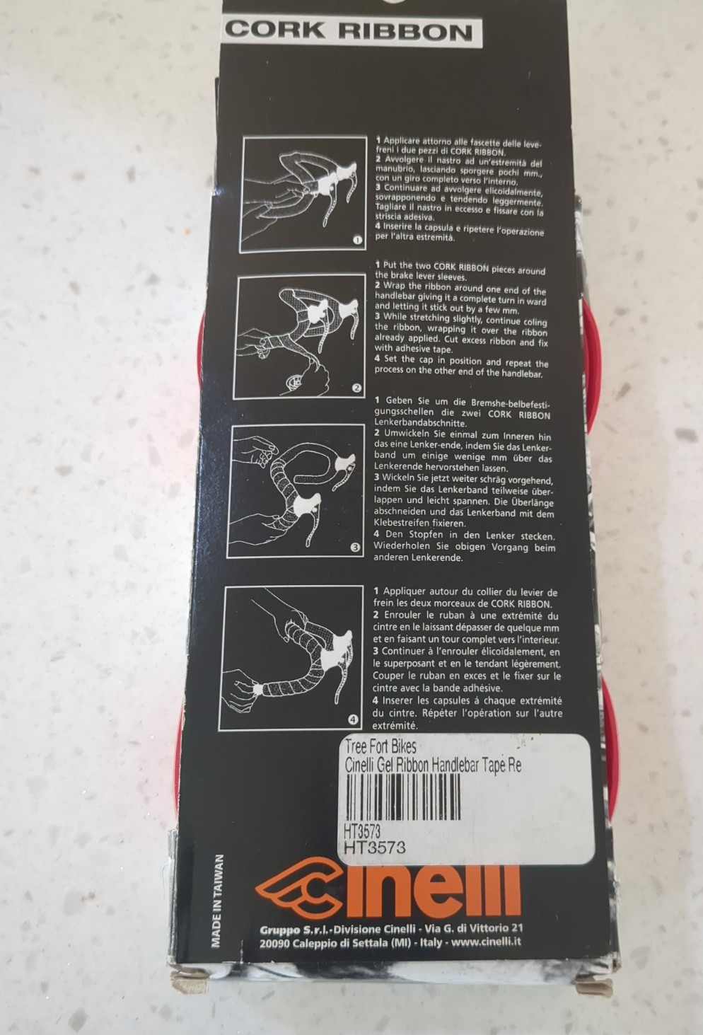 Cinelli Gel! Cork Ribbon Original Handlebar Tape Road Bike Red NEW NIB