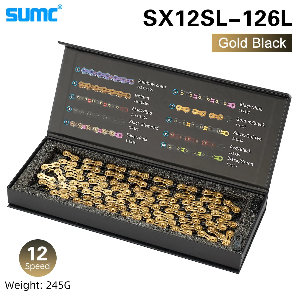 Bicycle Chain 12Speed Diamond Color Bike Chain MTB Mountain Road Bike Ultraligh