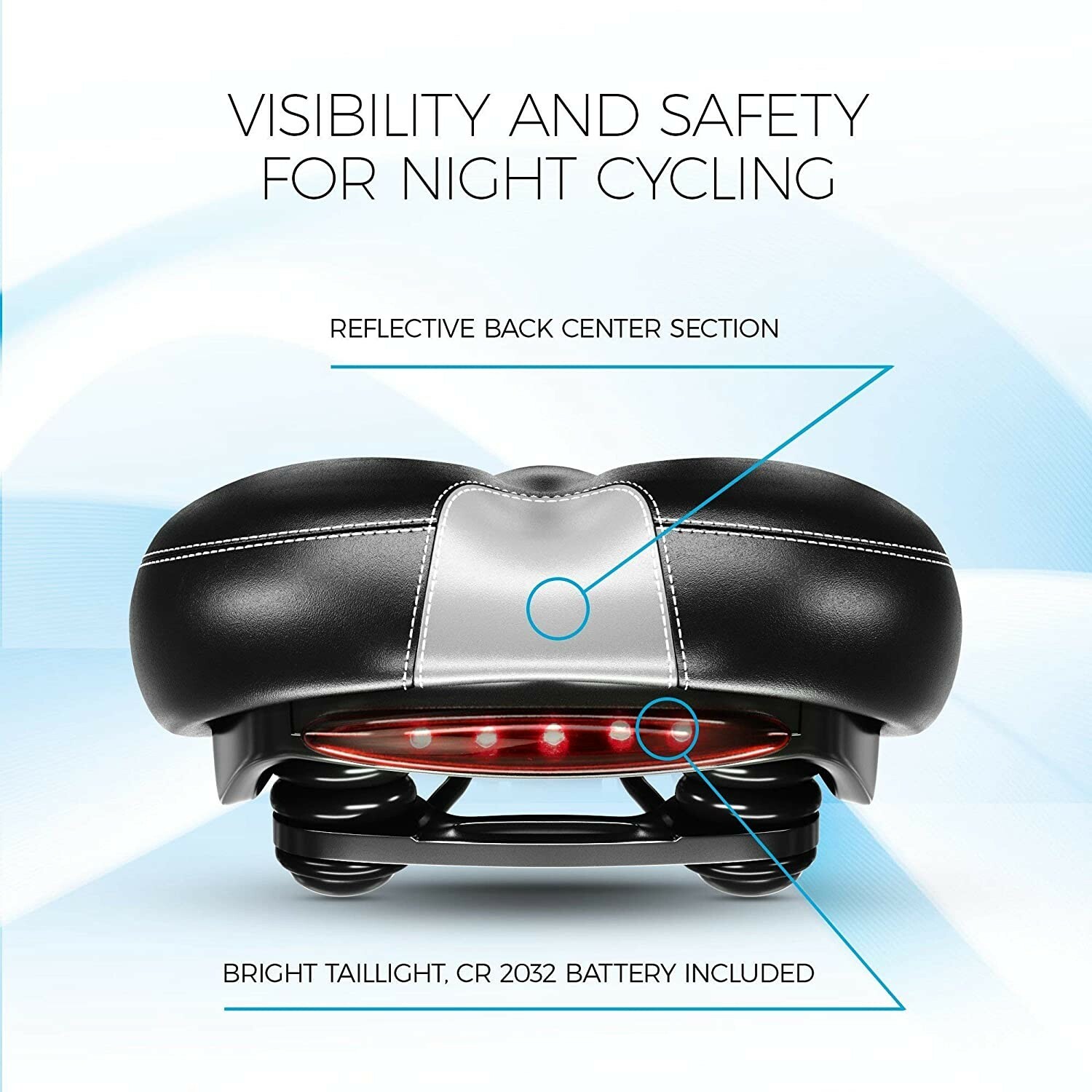 Comfort Bike Seat Men Women – Wide Soft Padded Bicycle Saddle Cushion Cruiser