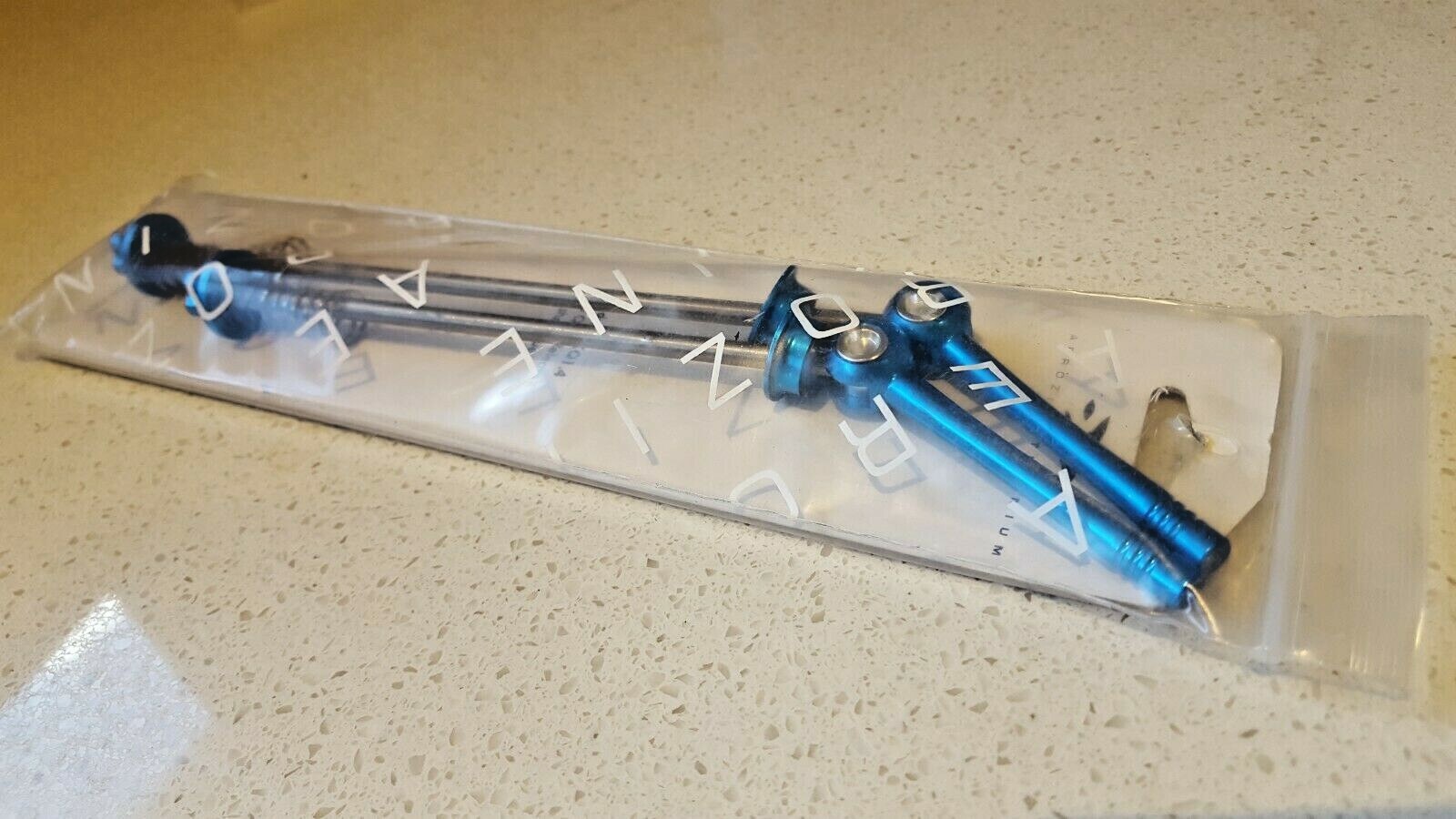 SKEWERS, Titanium & Alloy, «AEROZINE» 45 g, a pair, Quality, Strong & blue Anod.
