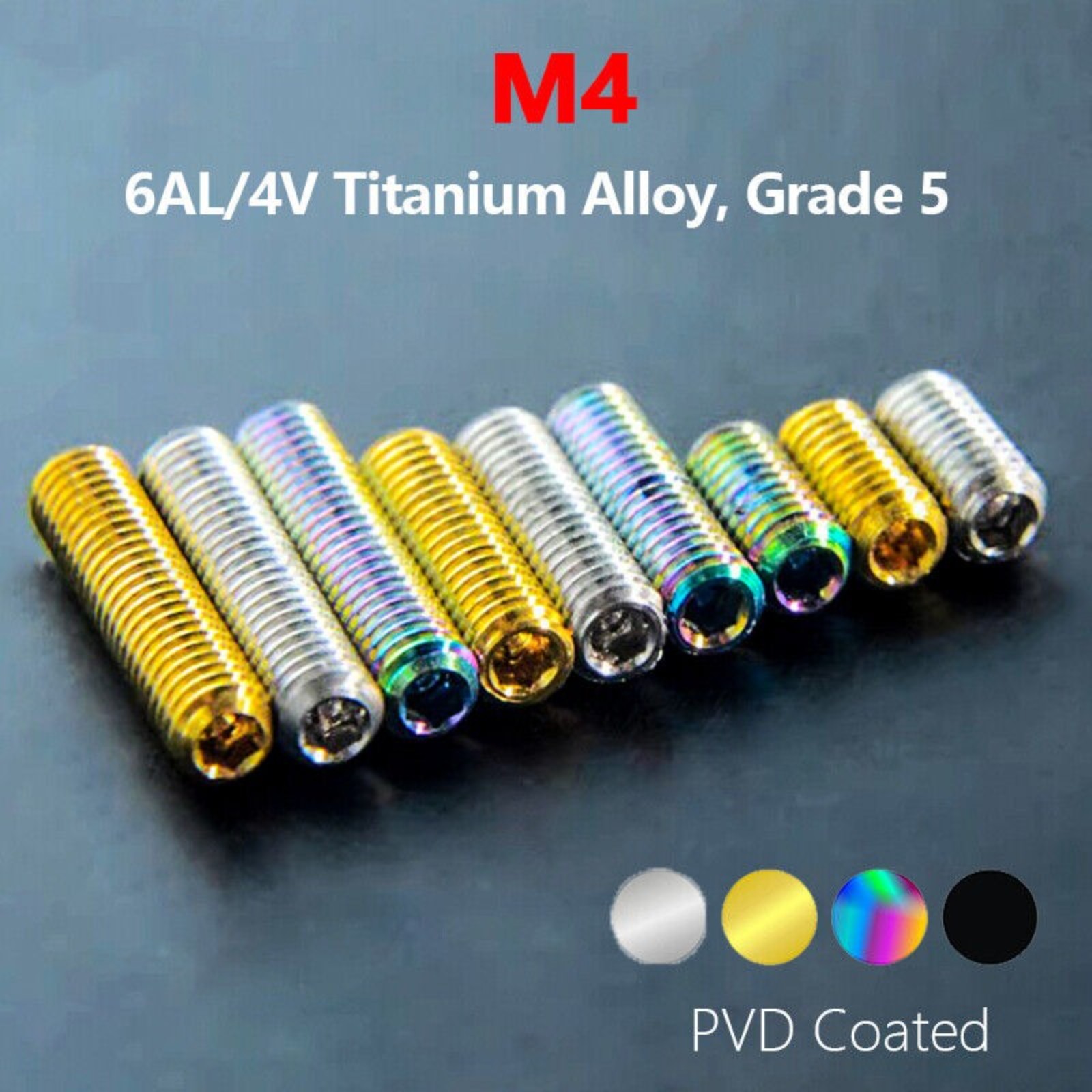 Titanium M4 Grub Screw Flat Point Hex Allen Socket Set Screw for Bike Derailleur