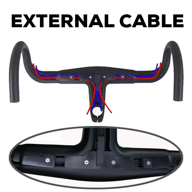 Carbon Fiber One-piece Handlebar with Stem Diameter 31.8/28.6mm Road Bike Parts