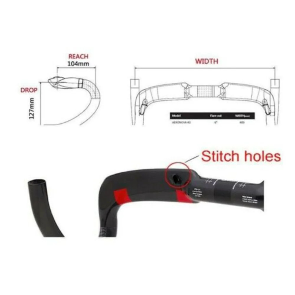 Full Carbon Fiber Mountain Road Bike Handlebar UD Matte/ Glossy Aero Drop Bar