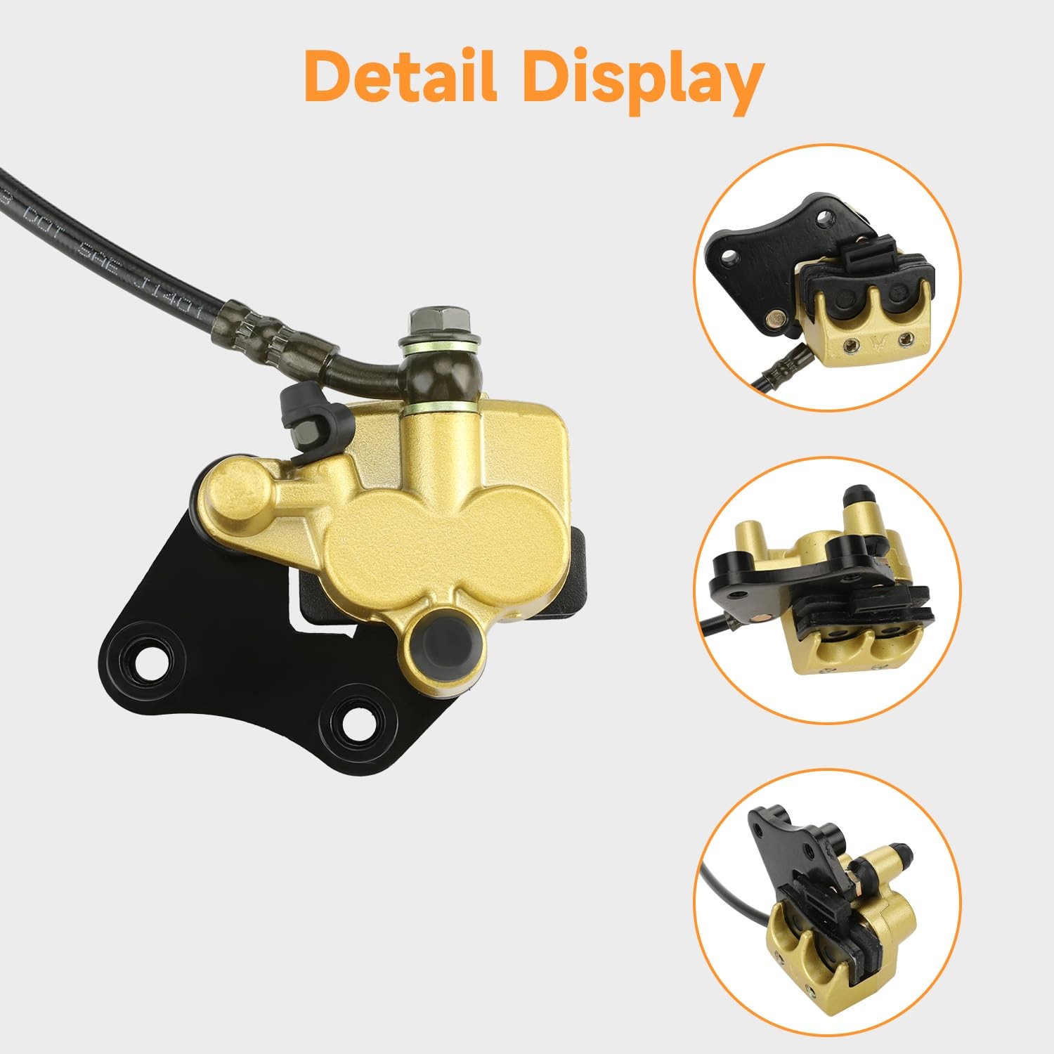 Front Disc Hydraulic Brake Master Cylinder Caliper Assembly and Pads for 50cc 70