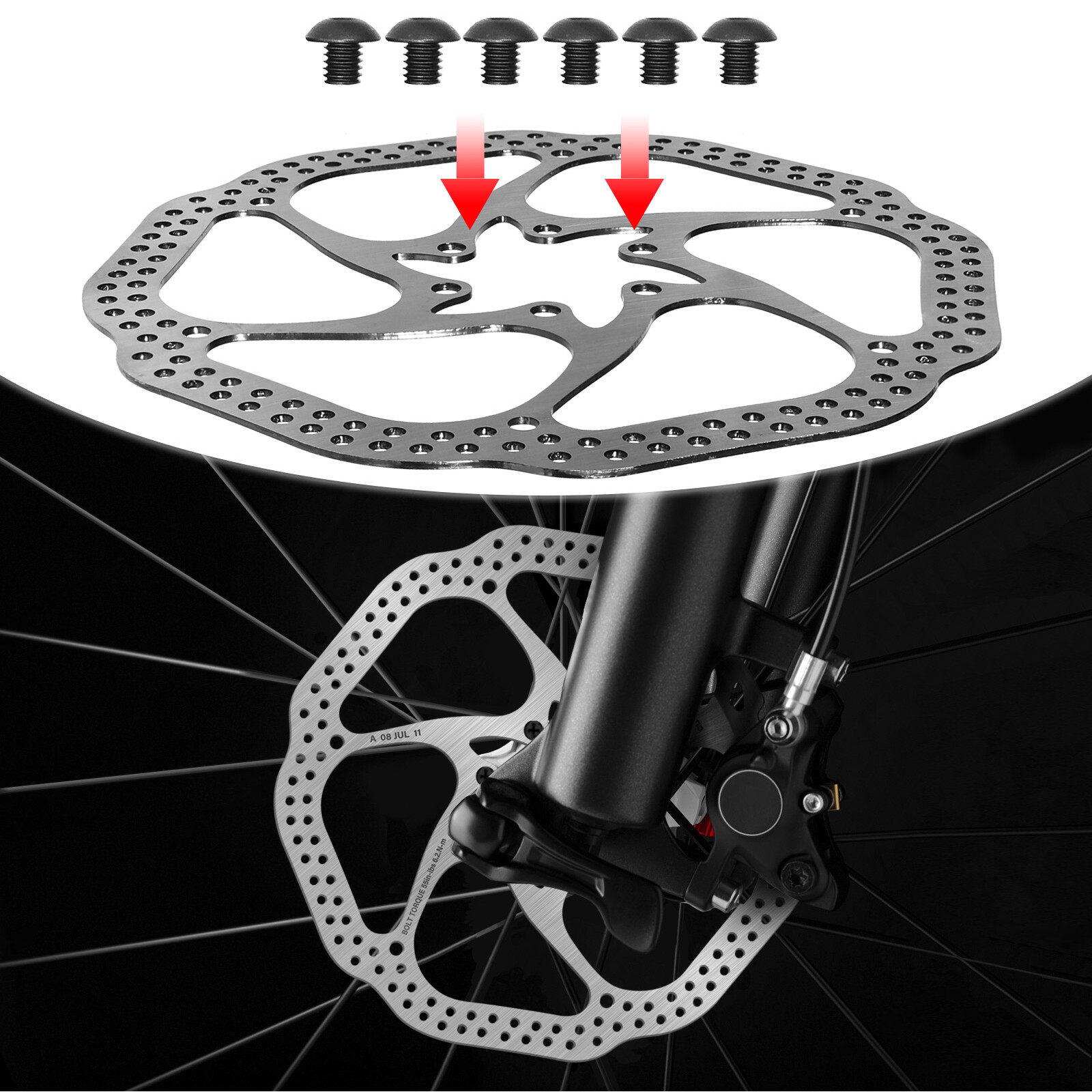 for Avid/Shimano G3/HS1 160/180/203mm Bike Disc Brake Rotor MTB Road 6 Bolts US