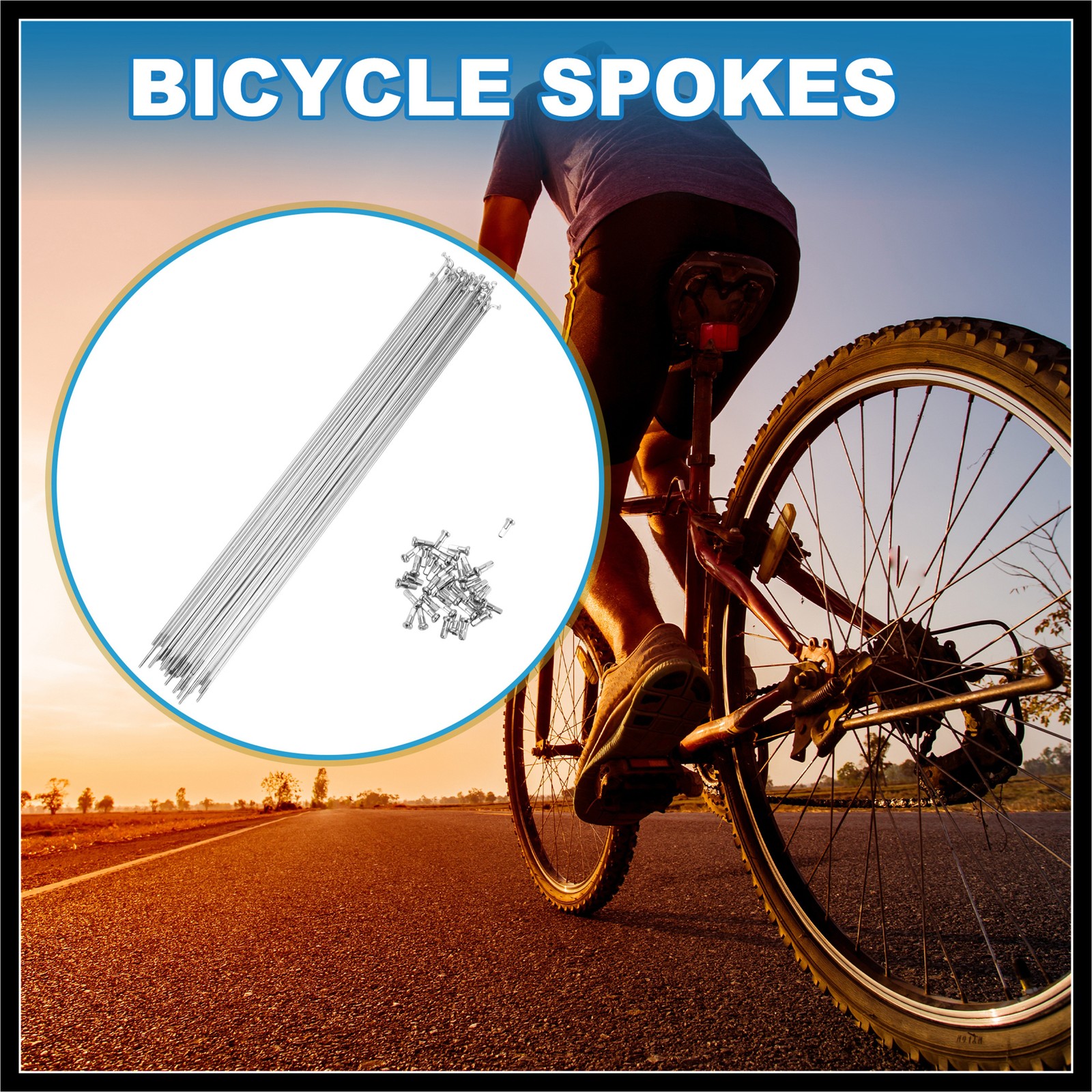 Bike Bicycle Spoke 14G 285MM Mountain Bike Spokes carbon steel Silver 36Pcs