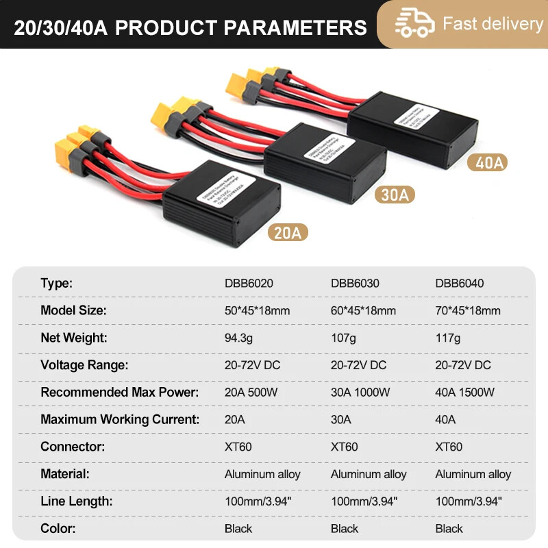 E-bike Battery Module 20A-100A 20V-70V E-bike Dual Battery Connect 40-100V 120A