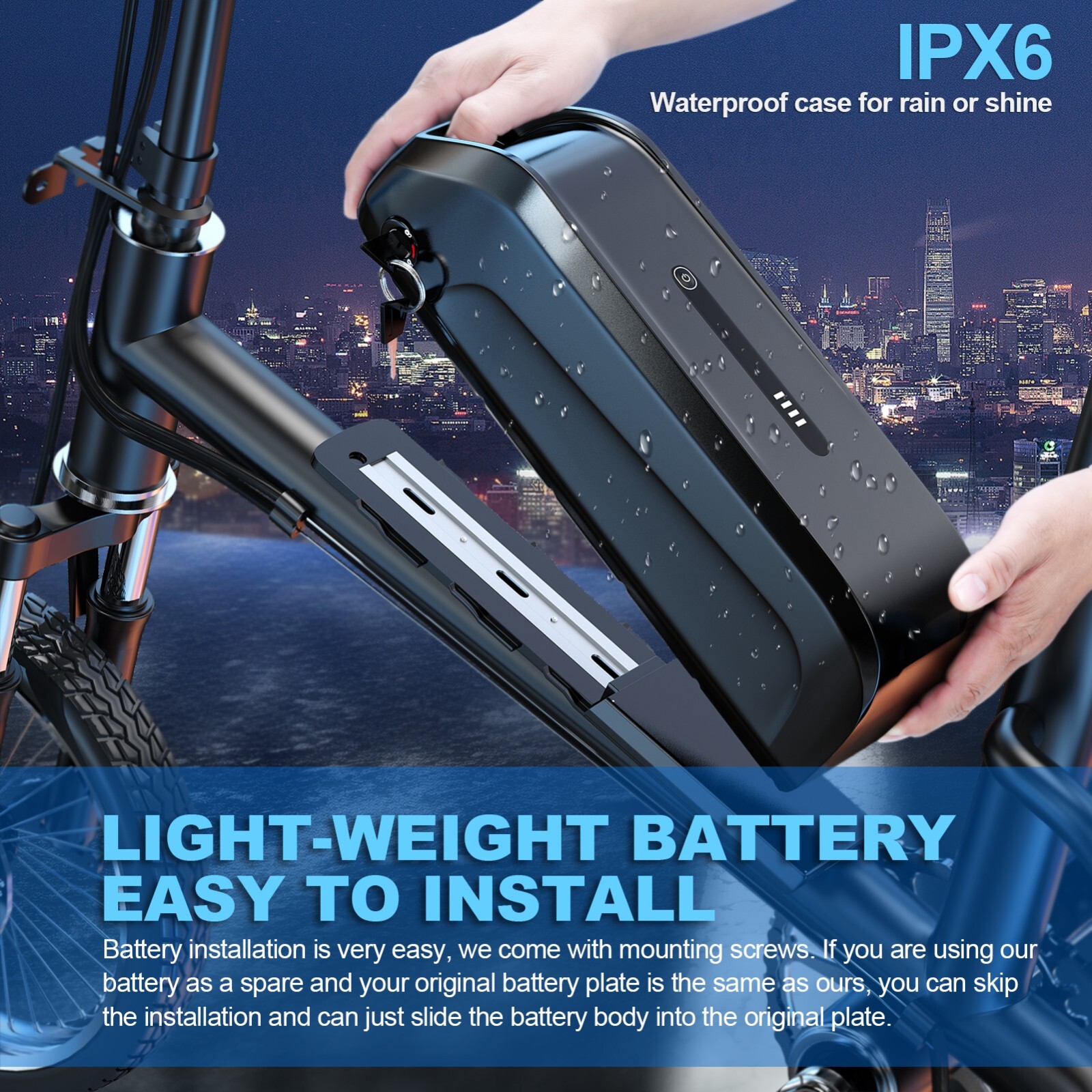 H HAILONG 36V 48V 52V Battery Electric Bike Scooter Battery For 200W-1500W ebike