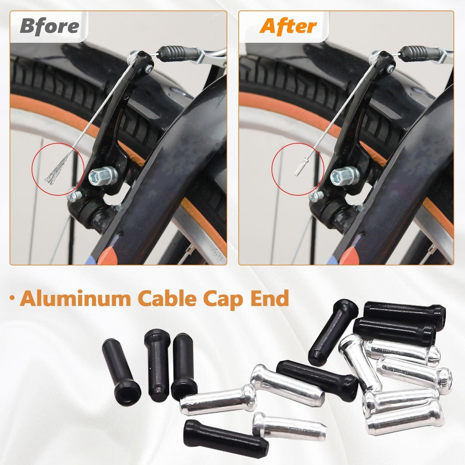 Universal 73PCS Bicycle Brake Cable Set with Lightweight Cutter & Durable Caps