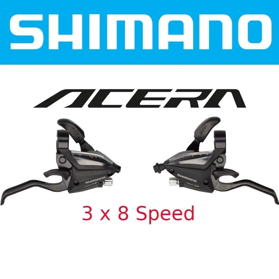 Shimano ST-EF500 3 x 8-Speed Brake/Shift Lever Set – Black, EZ-Fire Plus,
