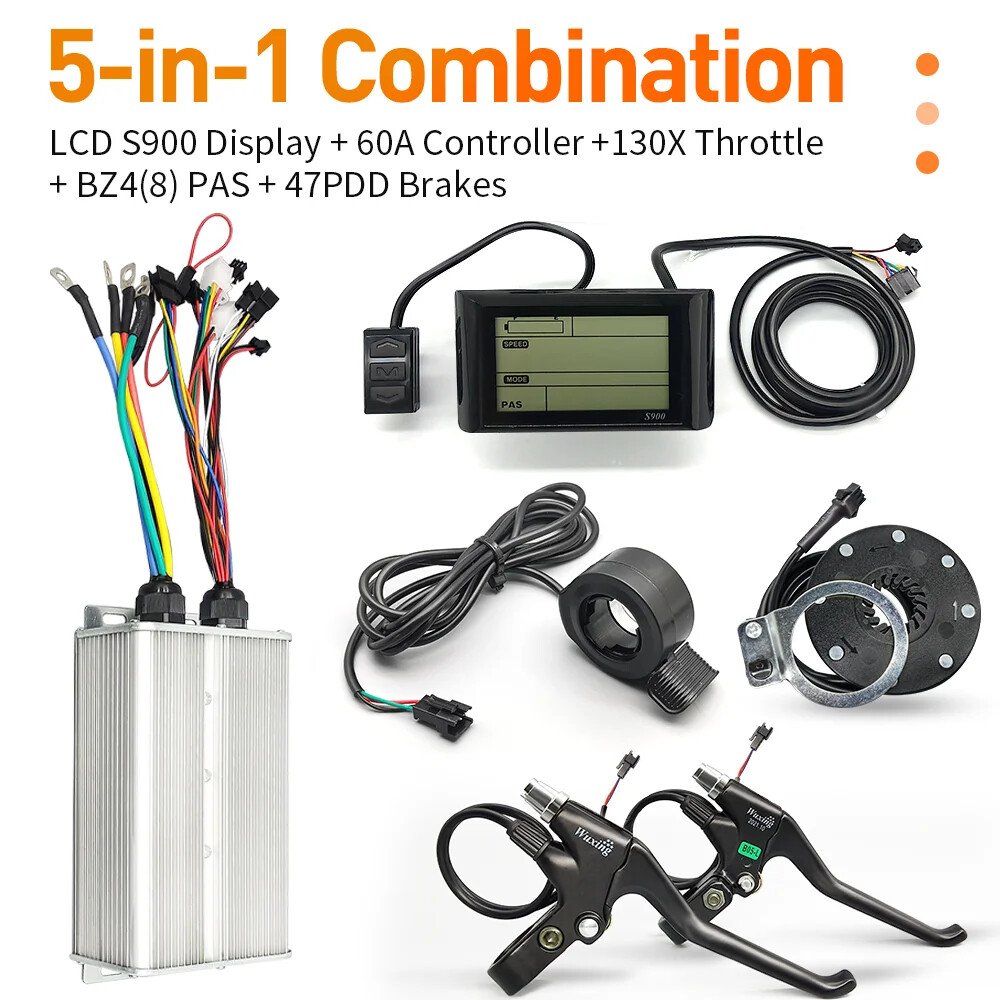 1000W 1500W 2000W 3000W MTB Ebike 60A Sinewave Dual Mode Controller LED Display