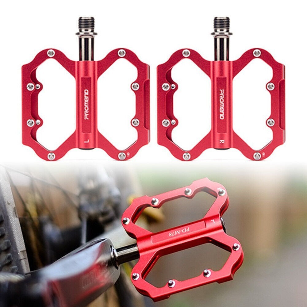 PROMEND Ultralight Cycling Flat Road Bike Bicycle Pedals 3 Bearings Aluminum MTB