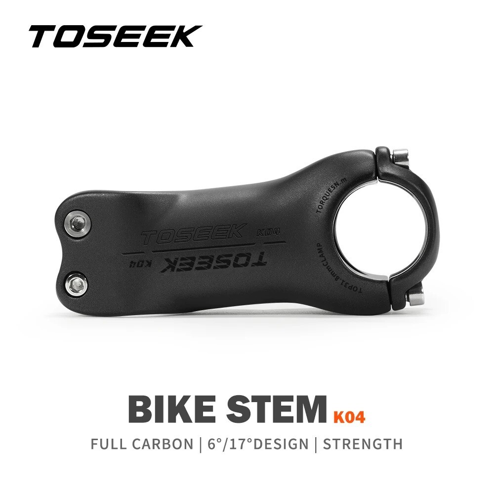 TOSEEK Carbon Stem 6°/17° MTB Mountain Road Bicycle Handlebar Stem 31.8*70-130mm