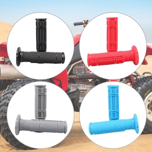 7/8» ATV Grips Upgrade Universal Handlebar Grips Soft Rubber Thumb Black