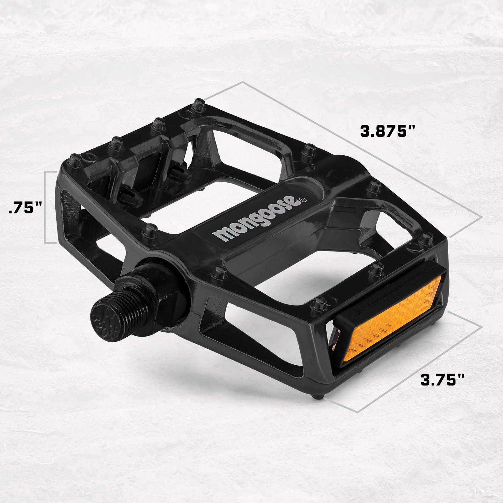 Mountain Bike Pedals Alloy Lightweight with Reflectors Fits 1/2 9/16