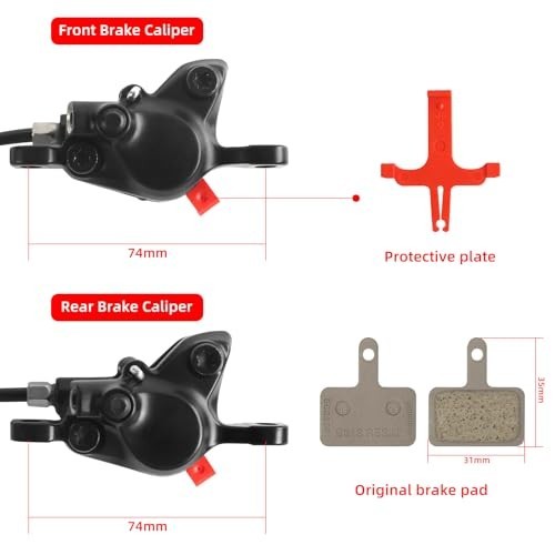 MTB Hydraulic Disc Brake Set – 2 Piston, Left Front 800mm, Right Rear 1550mm, Mo